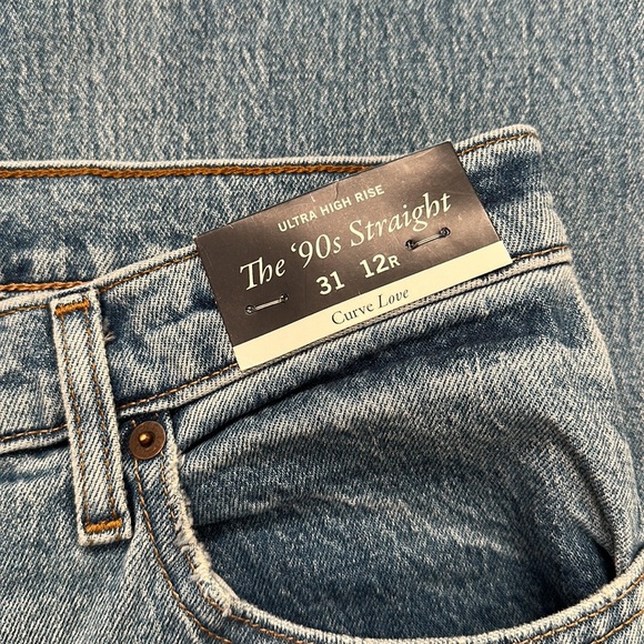 NWT Abercrombie&Fitch Curve Love Ultra HighRise 90s Strght Jean 00,2 - Picture 10 of 16